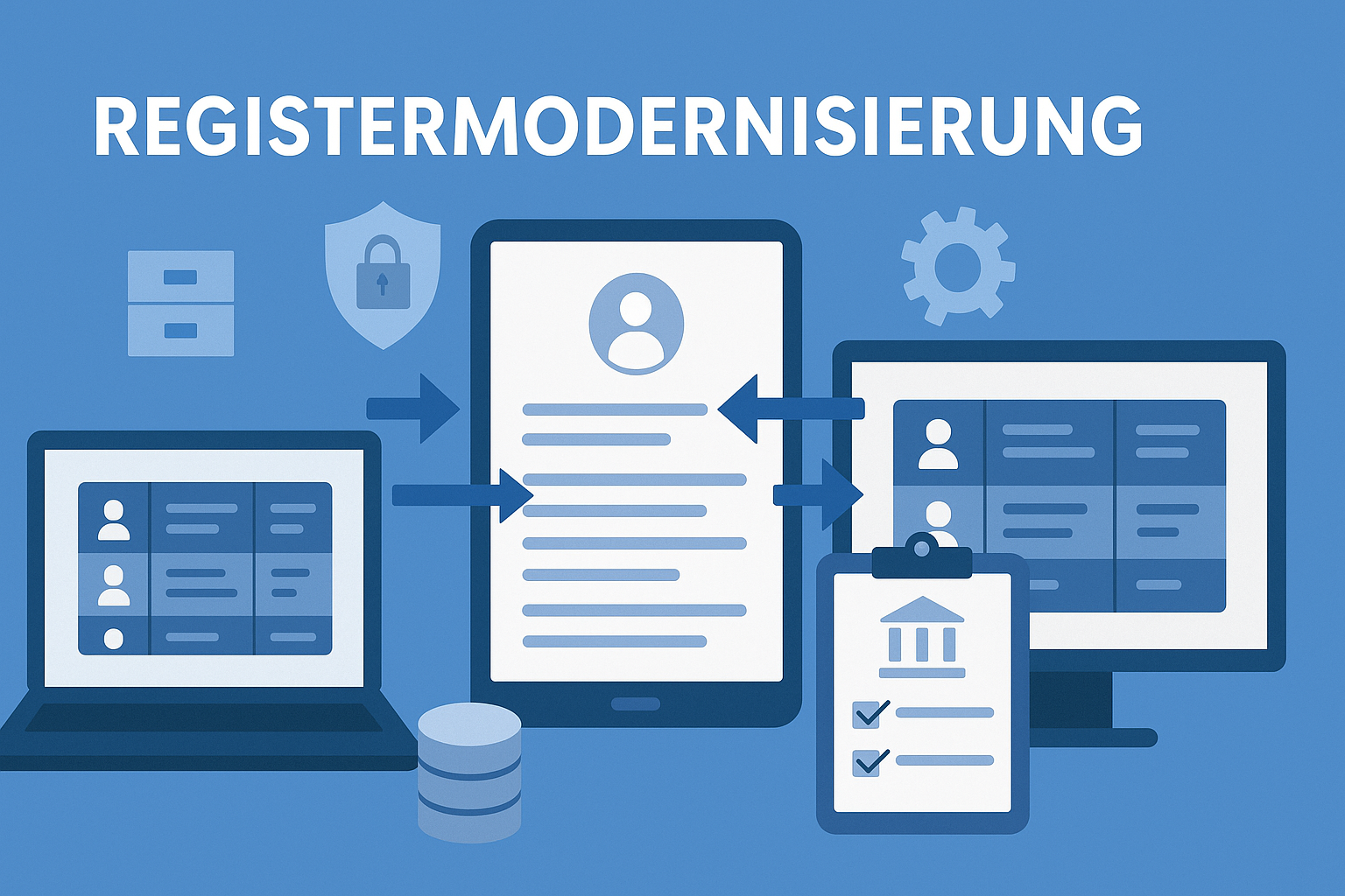 Ein Symbolbild. Zu sehen sind Elemente, die Daten austauschen.